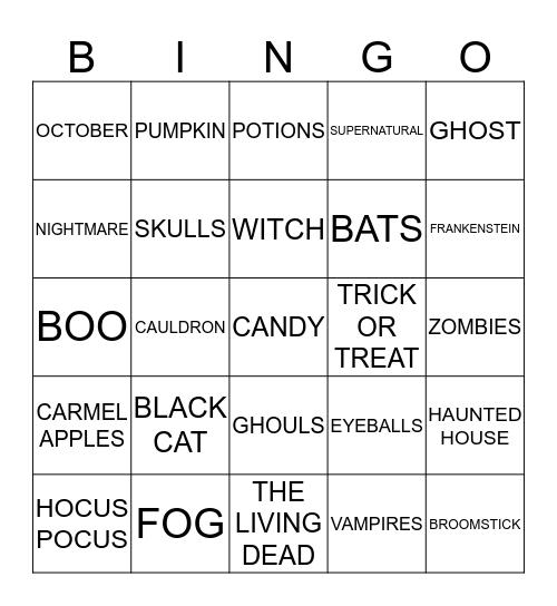 HALLOWEEN Bingo Card