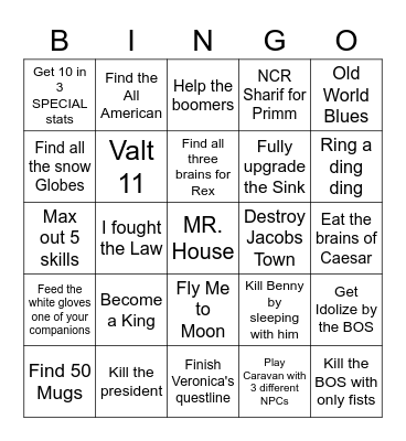 The House always wins Bingo Card