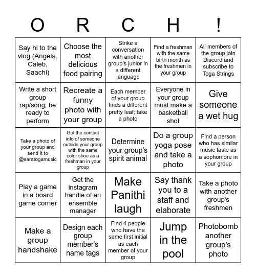 QuORCHY Bingo Card
