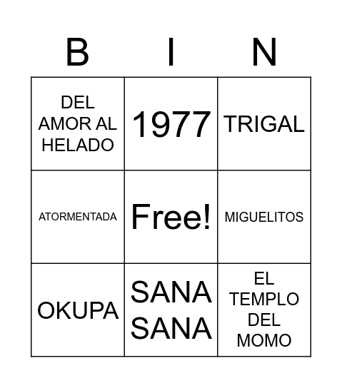 LOS 40 DE OSO Bingo Card