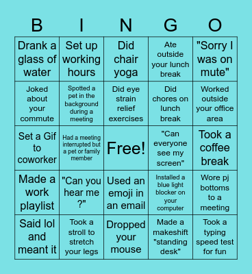 REMOTE BINGO Card
