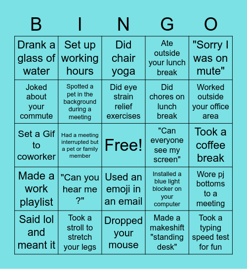 REMOTE BINGO Card