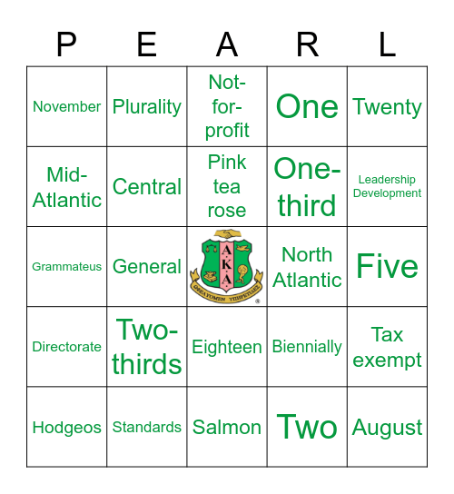 AKA Bylaws Skee Wee Bingo Card