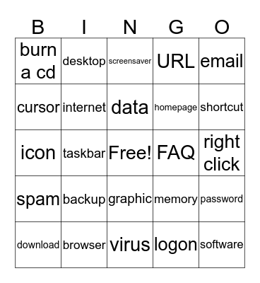 Reeves' Computer Basics Bingo  Bingo Card