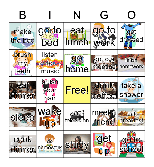 DAILY ROUTINE Bingo Card