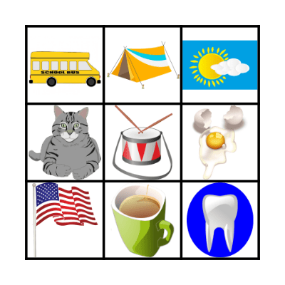 Word Blending Bingo Card