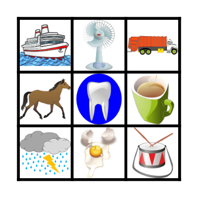 Word Blending Bingo Card