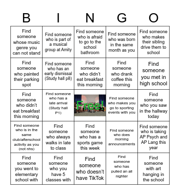 AMITY NHS BINGO! Bingo Card