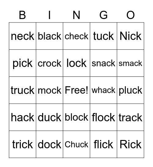 CK Bingo Card