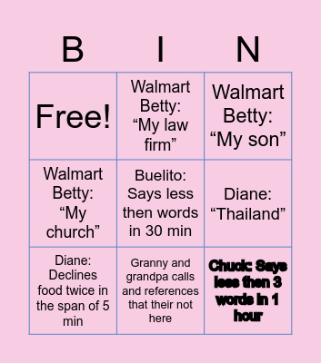 Family Fun 2022 Bingo Card