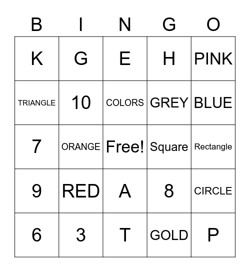 ASL REVIEW (colors, shapes,numbers) Bingo Card