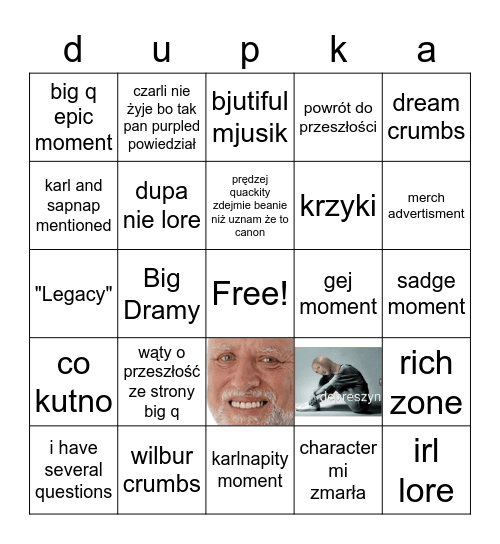 quackity lore stre 10.09.2022 Bingo Card