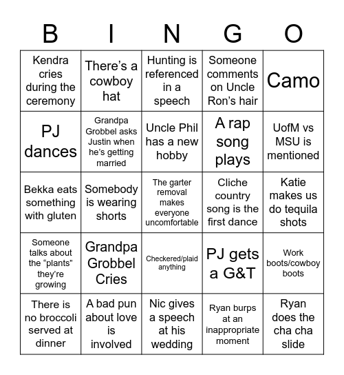 NicBekka Bingo Card