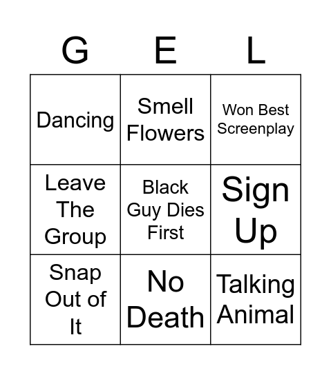 Movie NIGHT Bingo Card