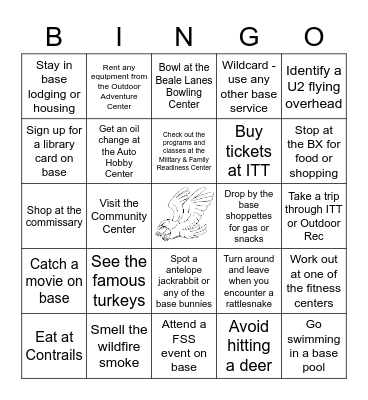 BEALE AFB BINGO Card