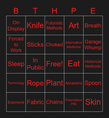 Bad Things Happen -- Peat Edition Bingo Card