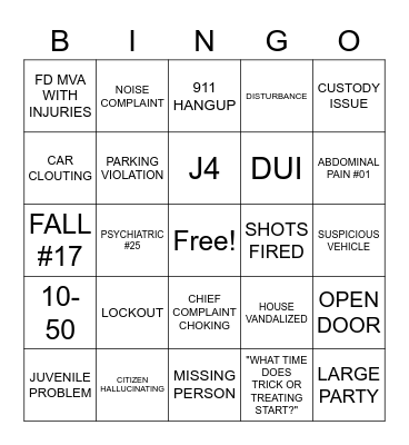 Halloween Bingo Card