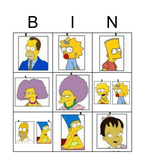 La familia Simpson Bingo Card