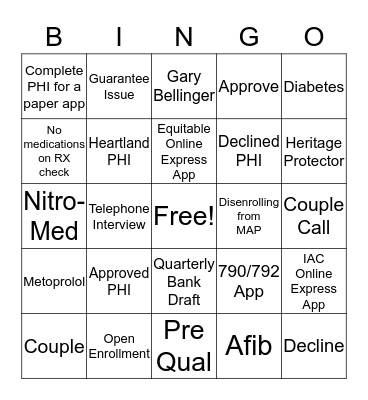 Teleund bingo!  Bingo Card