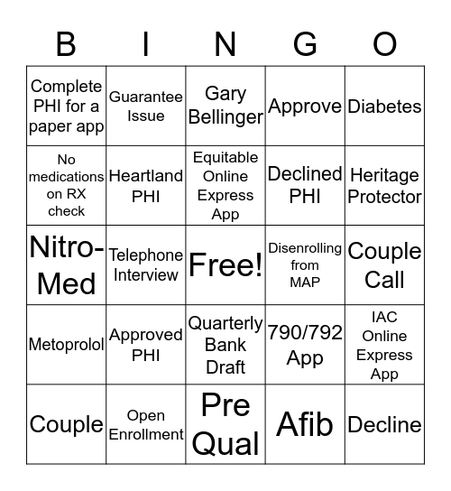 Teleund bingo!  Bingo Card