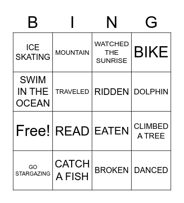 HAVE YOU EVER Bingo Card