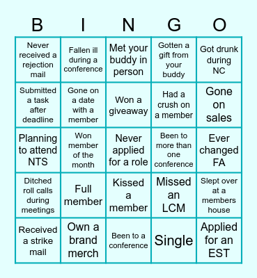 Nirvana Bingooo! Bingo Card