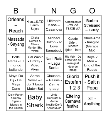 FFD - MUZIEKBINGO 2 Bingo Card