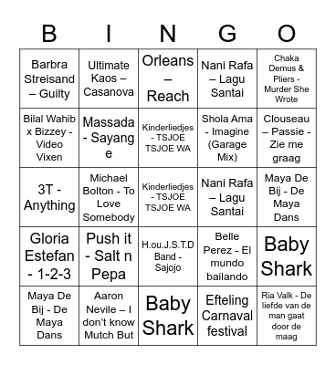 FFD - MUZIEKBINGO 2 Bingo Card