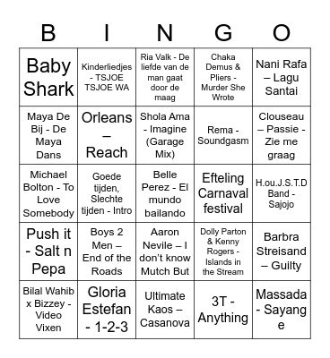 FFD - MUZIEKBINGO Card