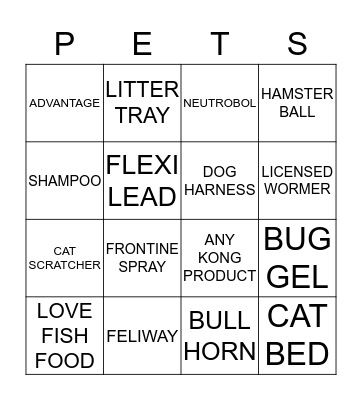 SUPER DUPER PETS AT HOME BINGO Card