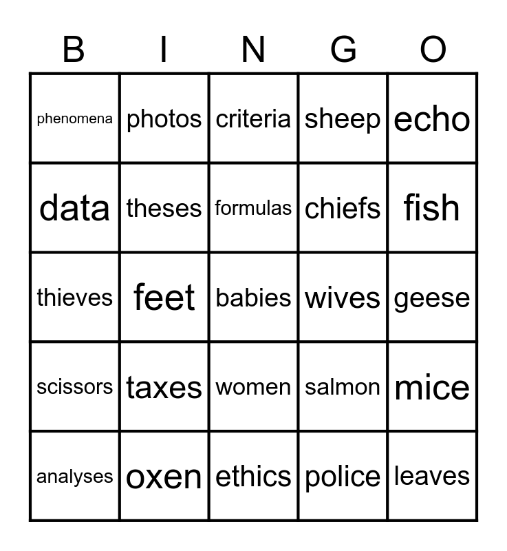 plural-nouns-bingo-card