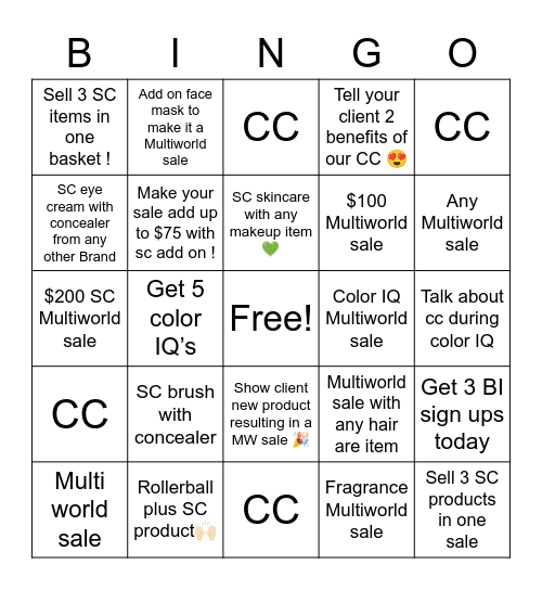Multiworld SC Event Bingo Card