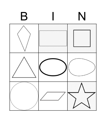 2D Shapes Bingo Card