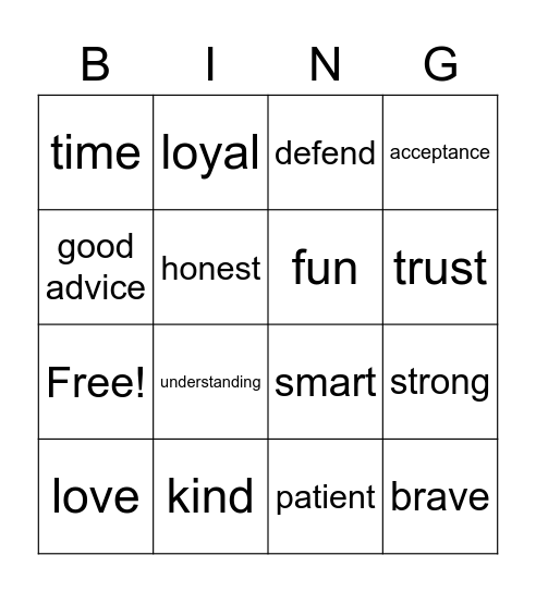 Girl Scout Sisterhood Bingo Card