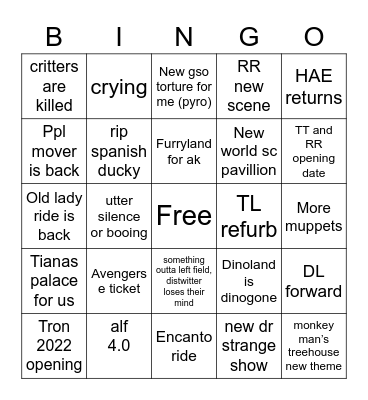 PPP Bingo Card