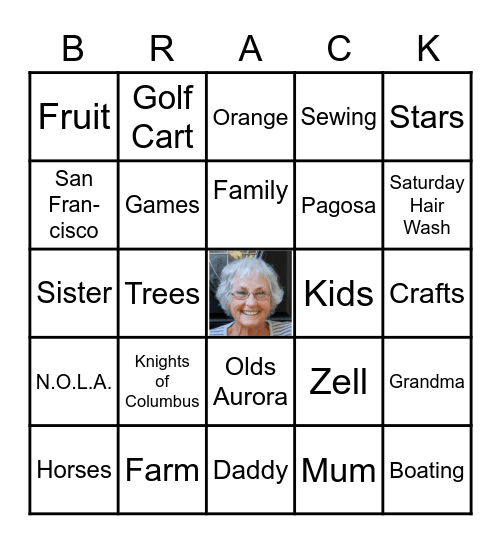 NOLA'S  90th  BIRTHDAY Bingo Card