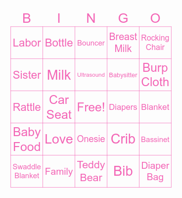 Baby Bingo Card