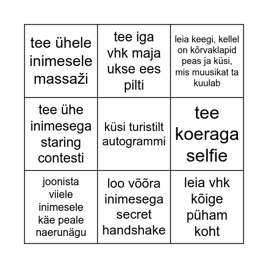 Retsi Bingo Card