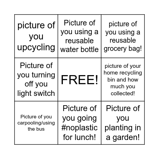 Indy Fights Climate Change BINGO Card