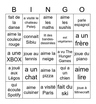 Trouve quelqu'un qui... Bingo Card