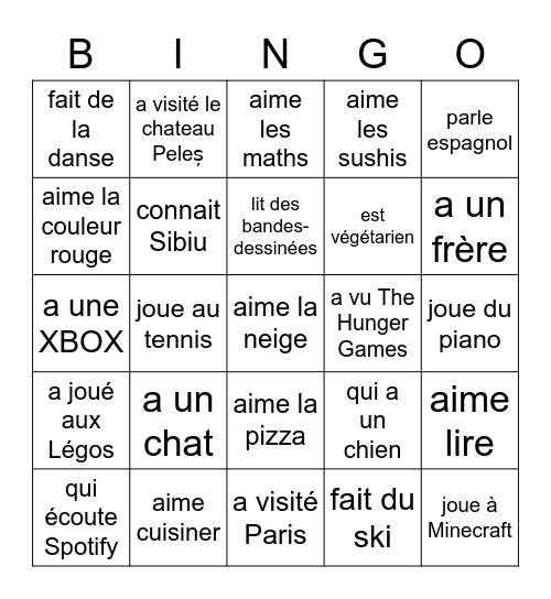 Trouve quelqu'un qui... Bingo Card