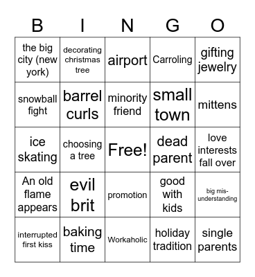 Hallmark Christmas Films Bingo Card
