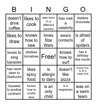 Welcome to English 102! Bingo Card