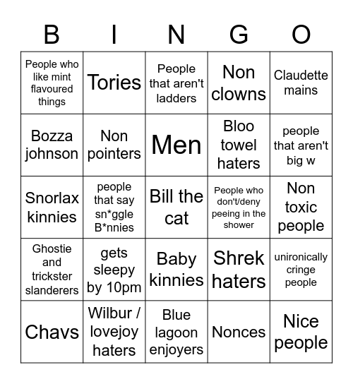 dni list Bingo Card