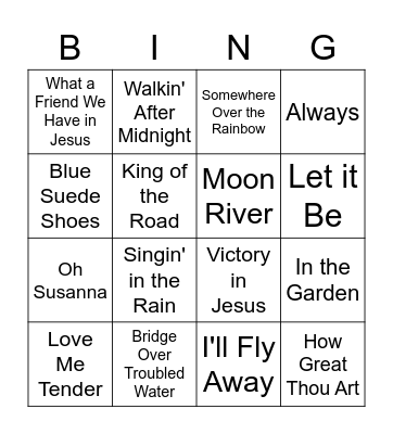 The Cottages Musical Bingo Card