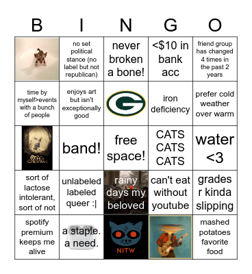 cal bingo! Bingo Card