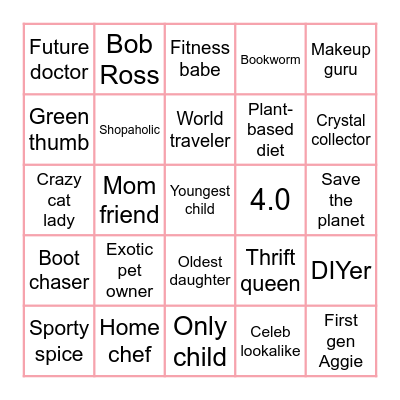 Little Miss... Bingo Card