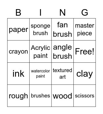 Artist Bingo Card