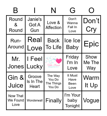 90's Music Bingo Card