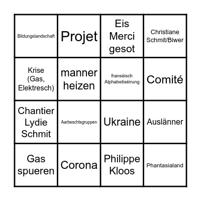 Rentrée 2022/2023 Bingo Card